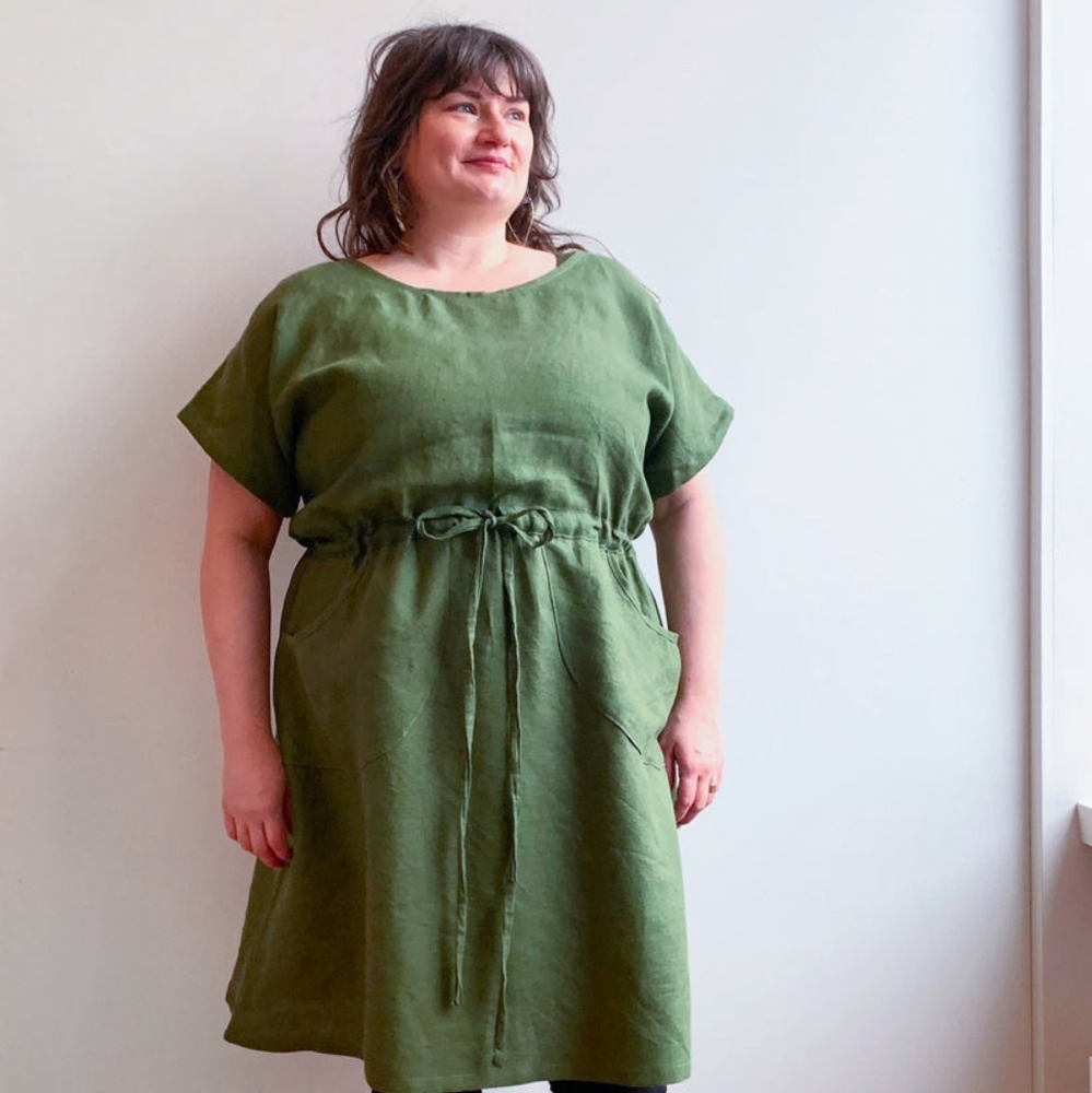 Shift Wheeler 3X Plus size Pocket Dress Olive Green